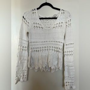 White long sleeve top